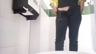 Camera in office bathroom records secretary pissing - 5 image