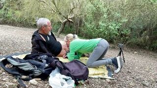 EXCURSION WITH MY STEPBROTHER - BLOWJOB ON THE MOUNTAIN - CUM IN MOUTH - 3 image