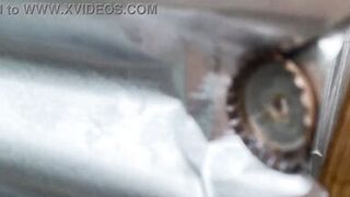 Pervert records through the outdoor dressing hole - 8 image