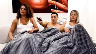 MILF Ebony fucks her blonde stepdaughter's boyfriend and ends up having a creampie threesome! Carla Morelli and Naty Delgado - 3 image