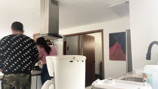 delicious maid MILF with huge saggy tits lets her boss play with her nibs - 14 image