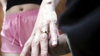 Married neighbor sees handjob and helps. - 8 image