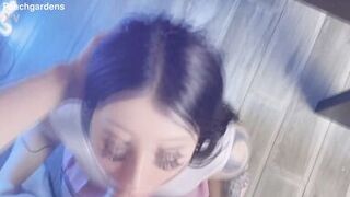 Blowjob secrets from stepsister while parents don't see - 10 image