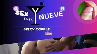 Milf & fetish. She jerks me off with her feet and massages my balls while showing me her pussy - 1 image