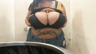 I love a public restroom to show off - Mary Jhuana - 5 image