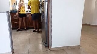 My stepfather's wife is a fool, she doesn't know that her husband fucks me when she is distracted by making dinner - 15 image