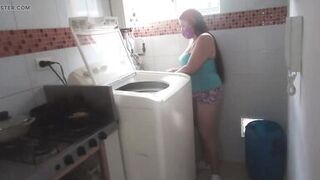 Sexually Excited Bitch Stepsister With Biggest Cameltoe Shows Off Her Giant Cameltoe In The Kitchen. - 9 image