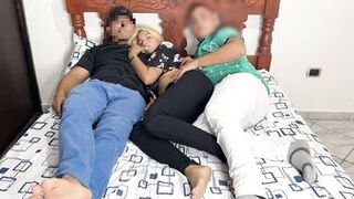 Watching Video with My Boyfriend and his Superlatively Good Ally who Lays Next to Me and Begins Touching my Wazoo next to my Distracted Boyfriend NTR Netori - 3 image