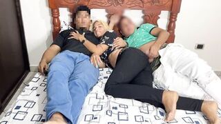 Watching Video with My Boyfriend and his Superlatively Good Ally who Lays Next to Me and Begins Touching my Wazoo next to my Distracted Boyfriend NTR Netori - 4 image