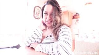 Big hooters Monica Mendez strips for social media - 3 image