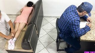 My Boyfriend's Friend gave me massages and I liked that he Touched me and Fucked me next to my distracted Boyfriend - 2 image