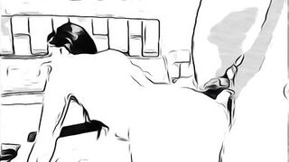 man having sex with married woman without her husband knowing in cartoon - 2 image