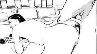 man having sex with married woman without her husband knowing in cartoon - 6 image