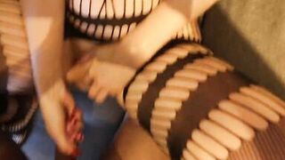 Wife sucking dick, fucking and getting cum in the face to pay an old debt with a friend. - 8 image