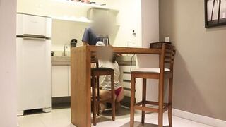 She fucks and sucks her husband's friend's dick while they are alone at home. - 12 image