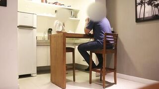 She fucks and sucks her husband's friend's dick while they are alone at home. - 3 image