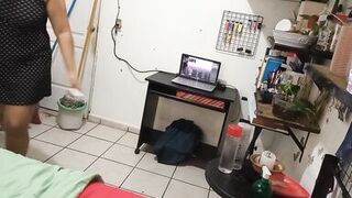 my wife cleaning the room in dress and thong - 14 image