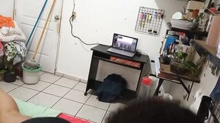 my wife cleaning the room in dress and thong - 3 image