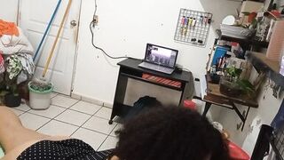 my wife cleaning the room in dress and thong - 4 image