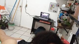 my wife cleaning the room in dress and thong - 5 image