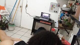 my wife cleaning the room in dress and thong - 7 image