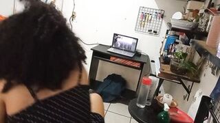 my wife cleaning the room in dress and thong - 8 image