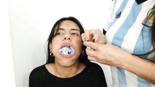 Sexy Inexperienced Bondage Girl Gagged With 10 Socks By Hot Latina Lezdom MILF - 7 image