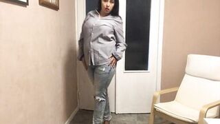 Sexy strip and hot masturbations from hot curvy latina milf houswife - 2 image