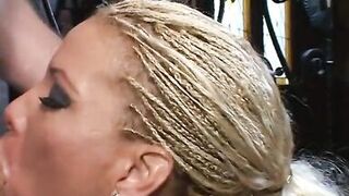 Hot blonde Latin slut opens wide and sucks on a throbbing cock - 8 image