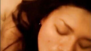 The fat woman masturbates, she sucks me and I cover her pretty slutty face