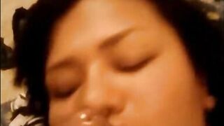 The fat woman masturbates, she sucks me and I cover her pretty slutty face - 13 image