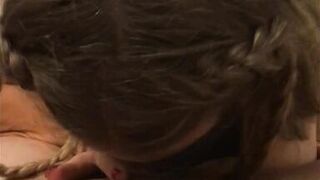 Horny blondie doing amazing blowjob with cumshot in mouth in a holidays - 10 image