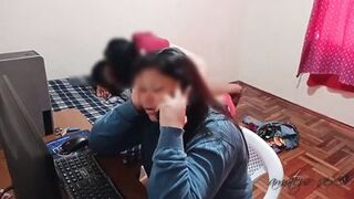 My wife's cuckold talking on the phone while I eat her best friend: the more distracted she is, the richer I fuck with her friend while she pays my house debts. - 10 image