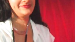 Latin lesbian nurses in red lingerie eat each other's pussy - 3 image