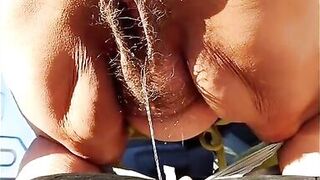 Stopping by side of road mature Latina wom had to pee badly!