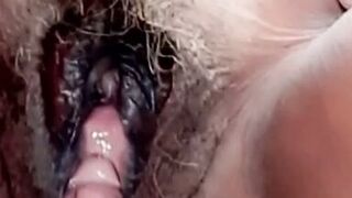 Putting on my panty see my hairy mature pussy from bottom up