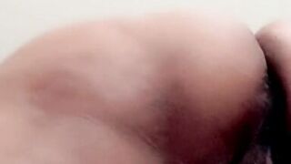 Putting on my panty see my hairy mature pussy from bottom up - 5 image