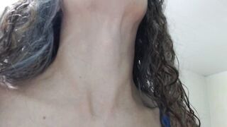 Touching sexy huge female adam's apple - 2 image