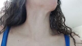 Touching sexy huge female adam's apple - 8 image
