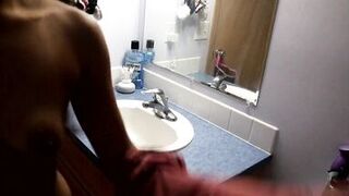 Pissing in sink and cumming on couch. - 2 image