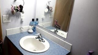 Pissing in sink and cumming on couch. - 3 image