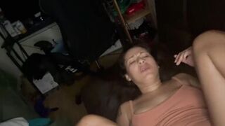 Sexy Latina milf fingered and licked til she squirts a puddle - 2 image