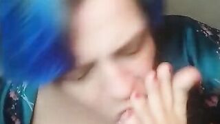 Intense self foot worship with titty - 4 image