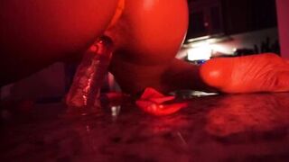 Sexy Babe Rides Dildo On Kitchen Counter - 15 image