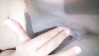 Ebony milf stimulates her clit and plays with her newly shaved pussy - 15 image