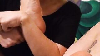 Blonde sucks and licks soles and toes after showing off - 13 image