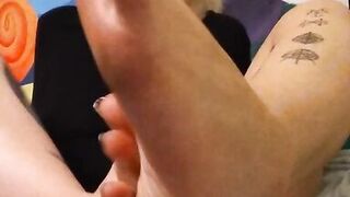 Blonde sucks and licks soles and toes after showing off - 14 image