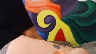 Blonde sucks and licks soles and toes after showing off - 2 image