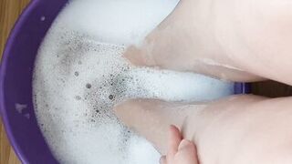 Feet wash after feet job witch cum - 7 image