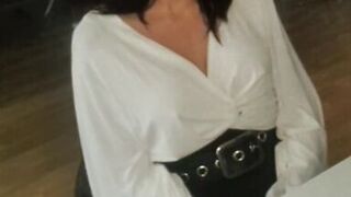 Lisa with Big Tits Show her Boobs for Casting for get new Job. she Play with her Boss in Sexy Style - 14 image